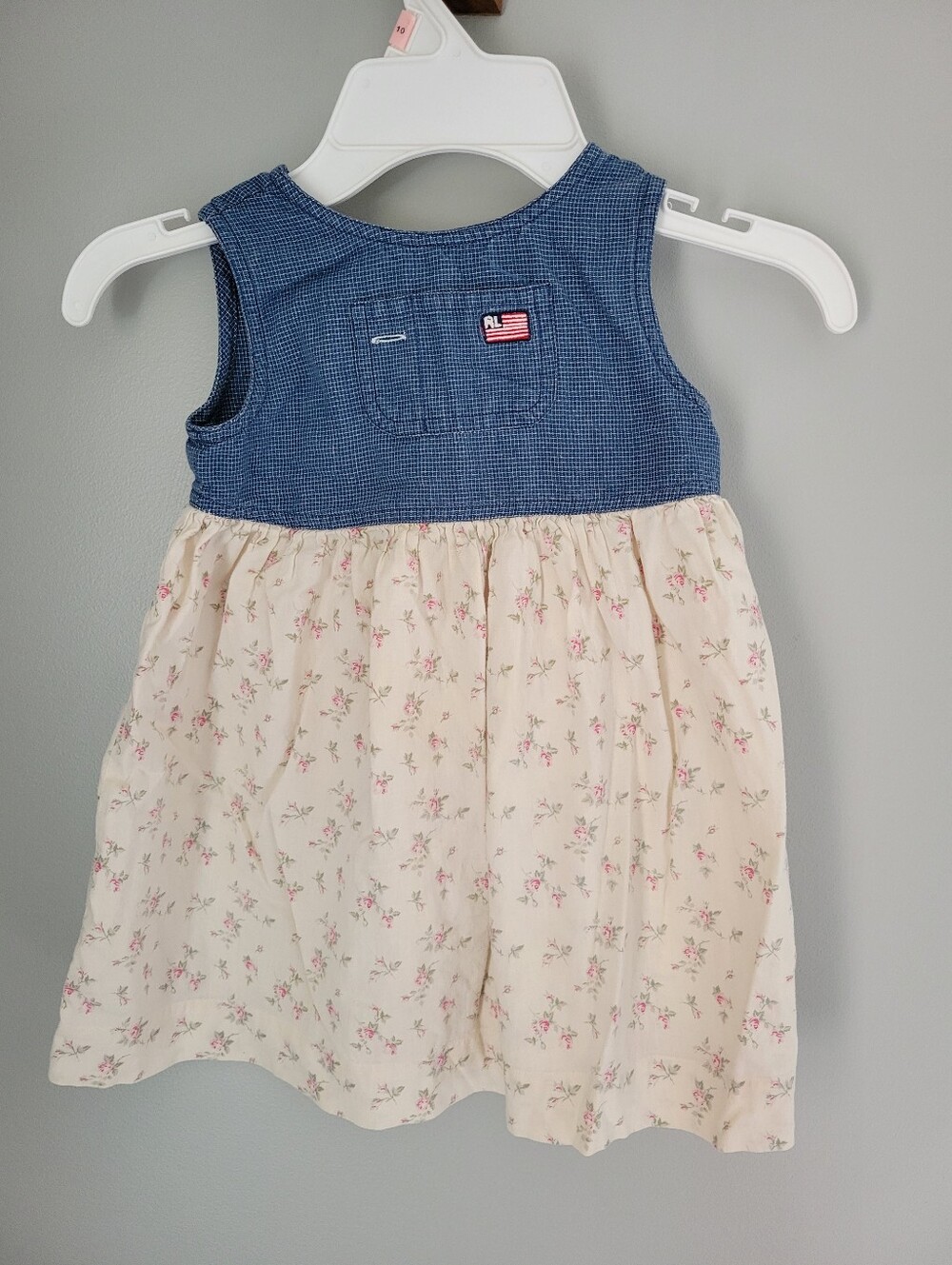 Vintage Polo Jeans Co. Ralph Lauren Baby Girl Size 12-18 Months Floral Dress